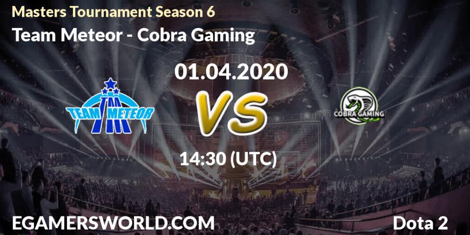 Team Meteor vs Cobra Gaming: Betting TIp, Match Prediction. 01.04.20. Dota 2, Masters Tournament Season 6