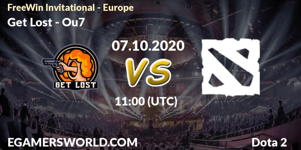 Get Lost vs Ou7: Betting TIp, Match Prediction. 07.10.2020 at 11:08. Dota 2, FreeWin Invitational - Europe
