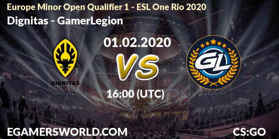 Dignitas vs GamerLegion: Betting TIp, Match Prediction. 01.02.20. CS2 (CS:GO), Europe Minor Open Qualifier 1 - ESL One Rio 2020