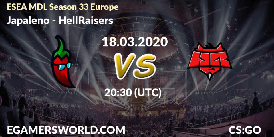 Japaleno vs HellRaisers: Betting TIp, Match Prediction. 18.03.20. CS2 (CS:GO), ESEA MDL Season 33 Europe