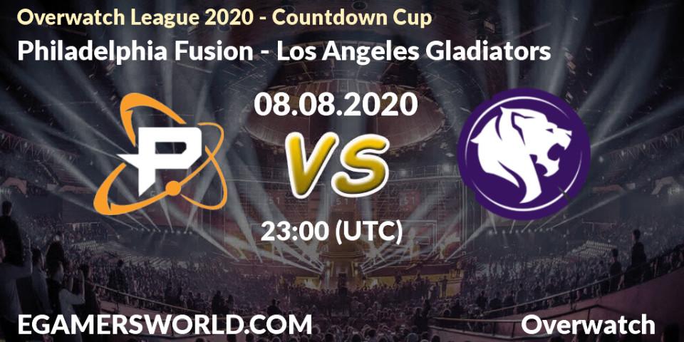 Philadelphia Fusion vs Los Angeles Gladiators: Betting TIp, Match Prediction. 08.08.20. Overwatch, Overwatch League 2020 - Countdown Cup