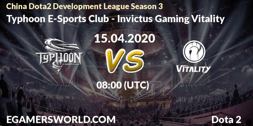Typhoon E-Sports Club vs Invictus Gaming Vitality: Betting TIp, Match Prediction. 15.04.20. Dota 2, China Dota2 Development League Season 3