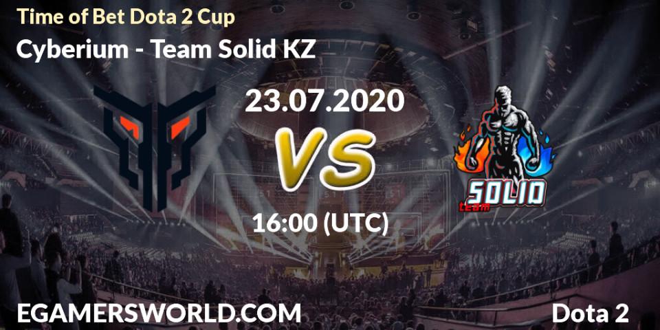 Cyberium vs Team Solid KZ: Betting TIp, Match Prediction. 23.07.2020 at 16:31. Dota 2, Time of Bet Dota 2 Cup