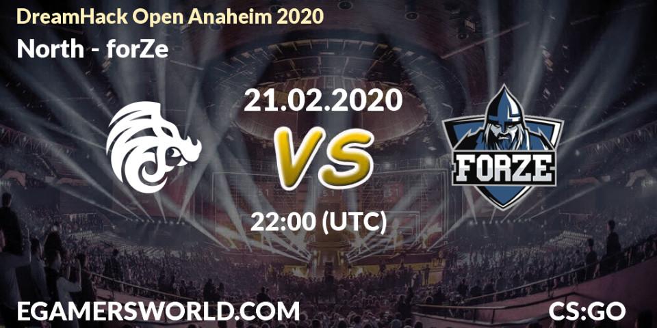 North vs forZe: Betting TIp, Match Prediction. 21.02.20. CS2 (CS:GO), DreamHack Open Anaheim 2020