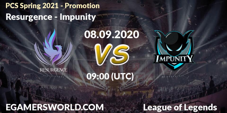 Resurgence vs Impunity: Betting TIp, Match Prediction. 08.09.20. LoL, PCS Spring 2021 - Promotion