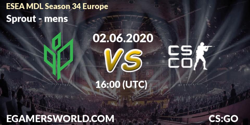 Sprout vs mens: Betting TIp, Match Prediction. 18.06.20. CS2 (CS:GO), ESEA MDL Season 34 Europe