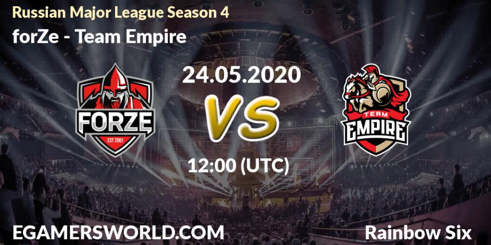 forZe vs Team Empire: Betting TIp, Match Prediction. 24.05.20. Rainbow Six, Russian Major League Season 4