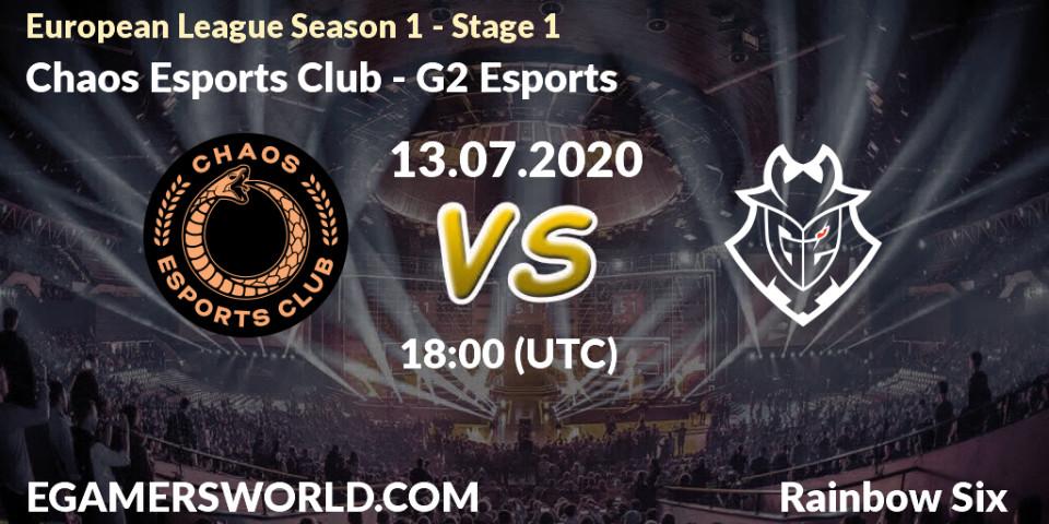 Chaos Esports Club vs G2 Esports: Betting TIp, Match Prediction. 13.07.20. Rainbow Six, European League Season 1 - Stage 1