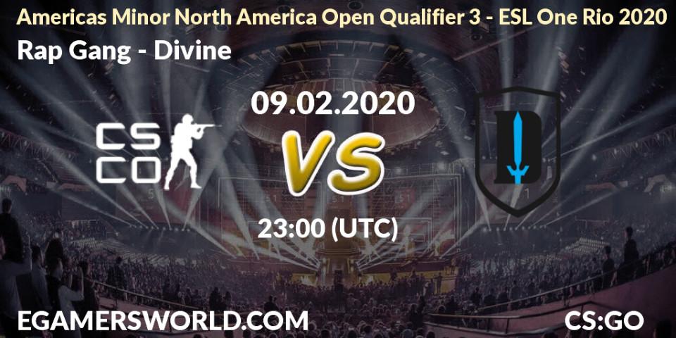 Rap Gang vs Divine: Betting TIp, Match Prediction. 09.02.20. CS2 (CS:GO), Americas Minor North America Open Qualifier 3 - ESL One Rio 2020