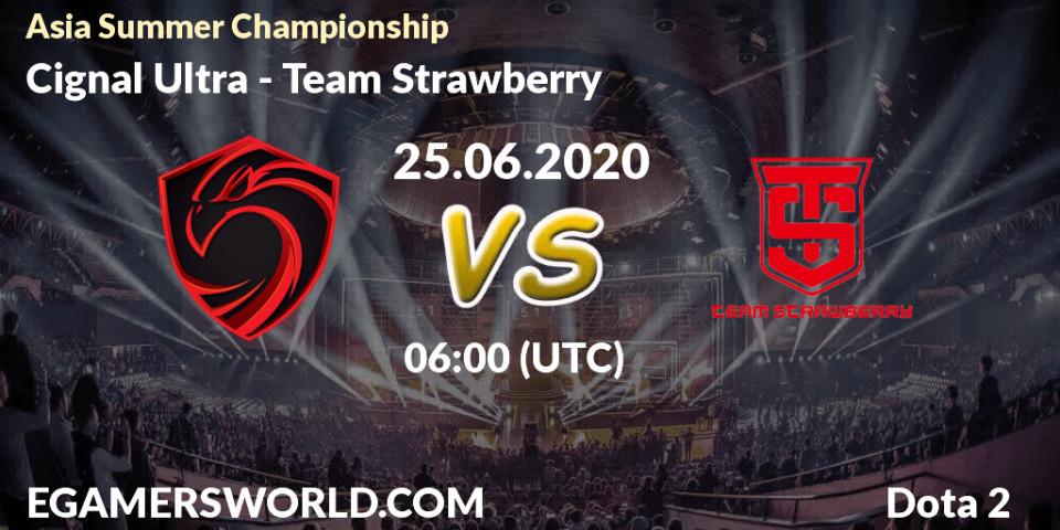 Cignal Ultra vs Team Strawberry: Betting TIp, Match Prediction. 25.06.20. Dota 2, Asia Summer Championship