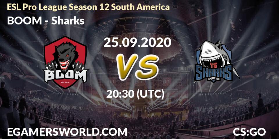 BOOM vs Sharks: Betting TIp, Match Prediction. 25.09.2020 at 21:00. Counter-Strike (CS2), ESL Pro League Season 12 South America