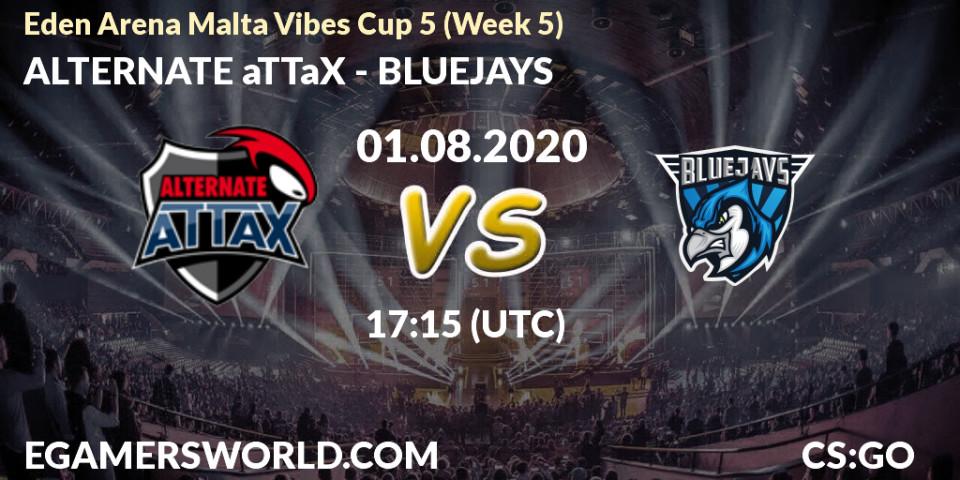 ALTERNATE aTTaX vs BLUEJAYS: Betting TIp, Match Prediction. 01.08.2020 at 17:15. Counter-Strike (CS2), Eden Arena Malta Vibes Cup 5 (Week 5)