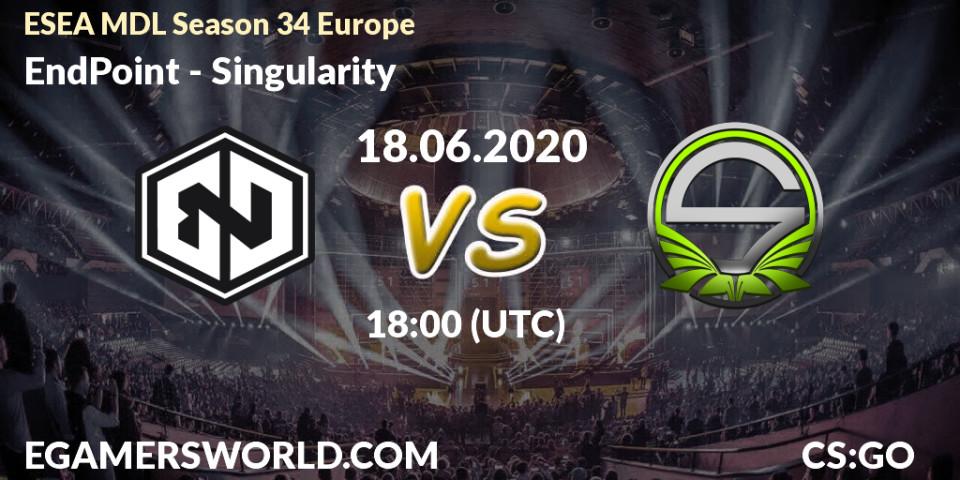 EndPoint vs Singularity: Betting TIp, Match Prediction. 18.06.20. CS2 (CS:GO), ESEA MDL Season 34 Europe