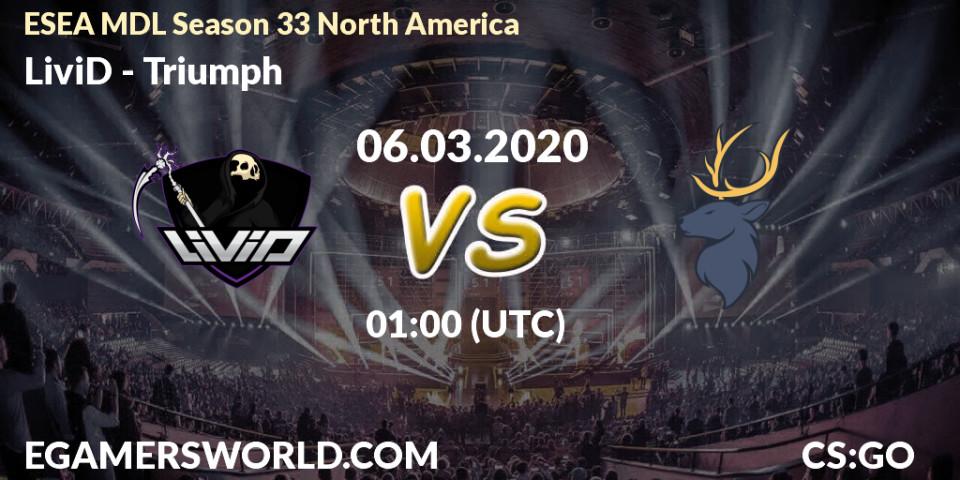 LiviD vs Triumph: Betting TIp, Match Prediction. 06.03.20. CS2 (CS:GO), ESEA MDL Season 33 North America