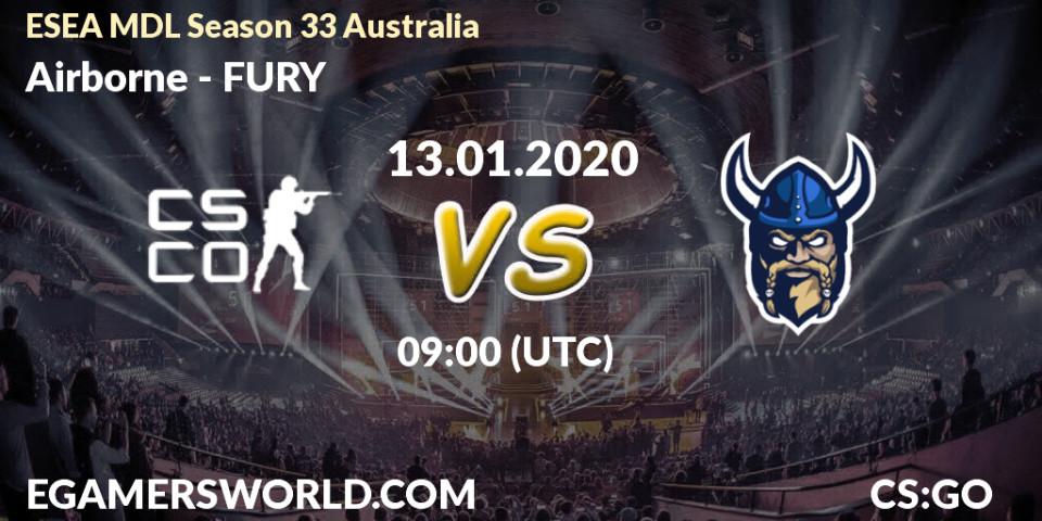 Airborne vs FURY: Betting TIp, Match Prediction. 23.01.20. CS2 (CS:GO), ESEA MDL Season 33 Australia