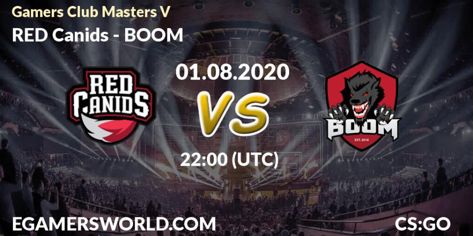 RED Canids vs BOOM: Betting TIp, Match Prediction. 01.08.2020 at 23:00. Counter-Strike (CS2), Gamers Club Masters V