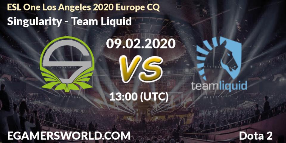 Singularity vs Team Liquid: Betting TIp, Match Prediction. 09.02.20. Dota 2, ESL One Los Angeles 2020 Europe CQ