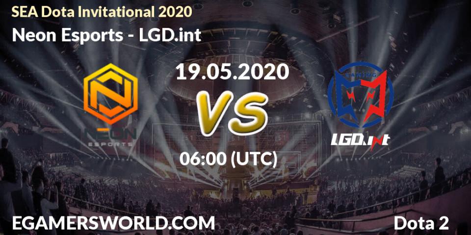 Neon Esports vs LGD.int: Betting TIp, Match Prediction. 19.05.2020 at 06:11. Dota 2, SEA Dota Invitational 2020