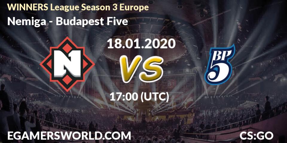 Nemiga vs Budapest Five: Betting TIp, Match Prediction. 18.01.20. CS2 (CS:GO), WINNERS League Season 3 Europe