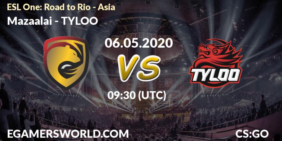 Mazaalai vs TYLOO: Betting TIp, Match Prediction. 06.05.20. CS2 (CS:GO), ESL One: Road to Rio - Asia