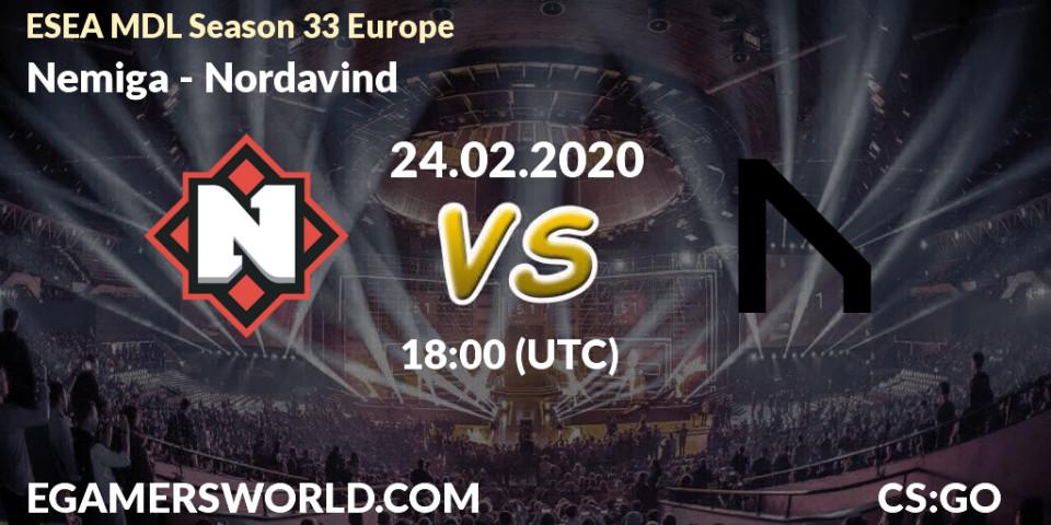 Nemiga vs Nordavind: Betting TIp, Match Prediction. 11.03.20. CS2 (CS:GO), ESEA MDL Season 33 Europe
