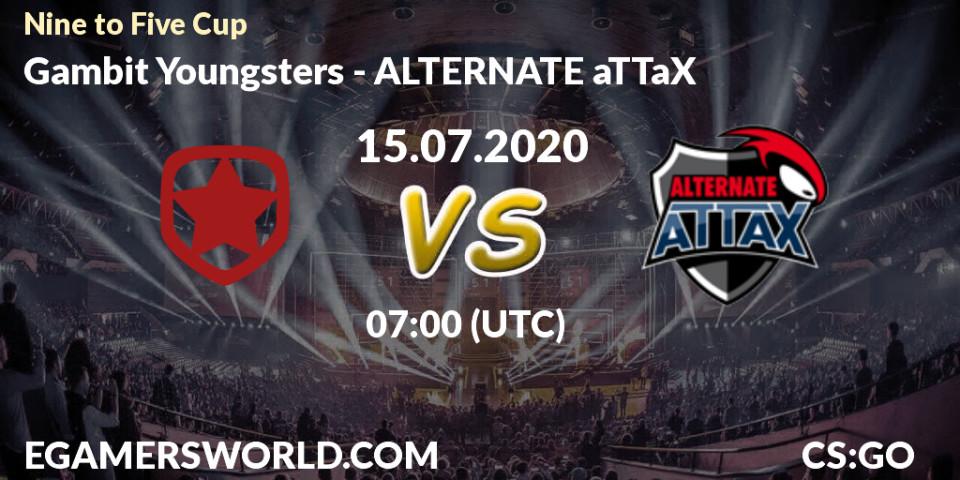 Gambit Youngsters vs ALTERNATE aTTaX: Betting TIp, Match Prediction. 15.07.20. CS2 (CS:GO), Nine to Five Cup