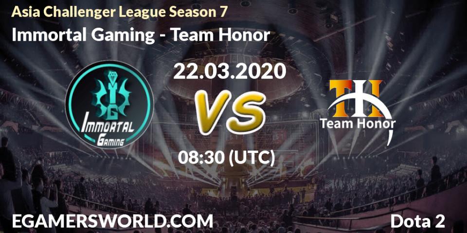 Immortal Gaming vs Team Honor: Betting TIp, Match Prediction. 22.03.20. Dota 2, Asia Challenger League Season 7