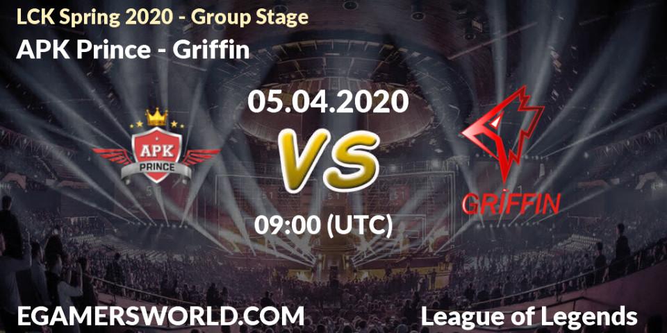 APK Prince vs Griffin: Betting TIp, Match Prediction. 05.04.20. LoL, LCK Spring 2020 - Group Stage