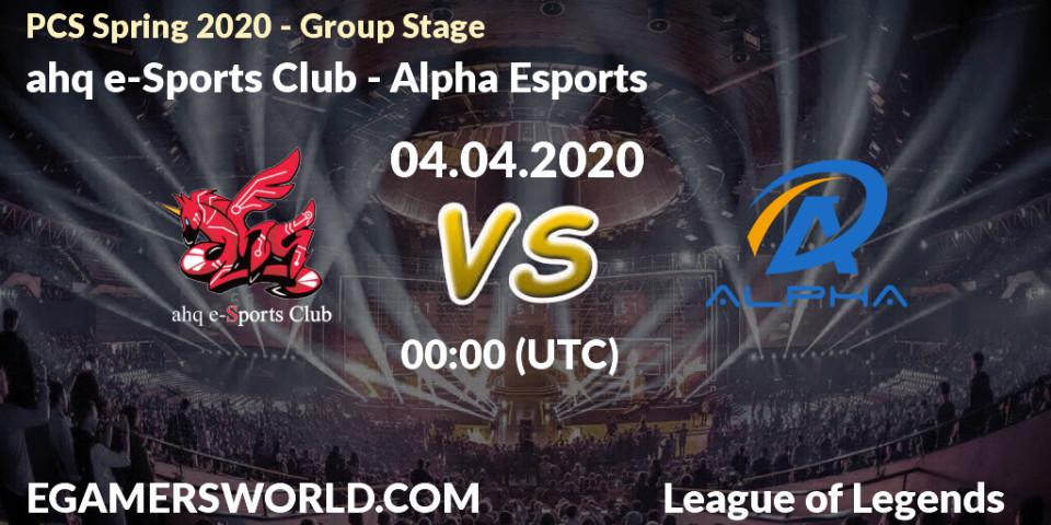 ahq e-Sports Club vs Alpha Esports: Betting TIp, Match Prediction. 04.04.20. LoL, PCS Spring 2020 - Group Stage