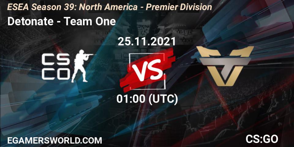 Detonate vs Team One: Betting TIp, Match Prediction. 08.12.21. CS2 (CS:GO), ESEA Season 39: North America - Premier Division