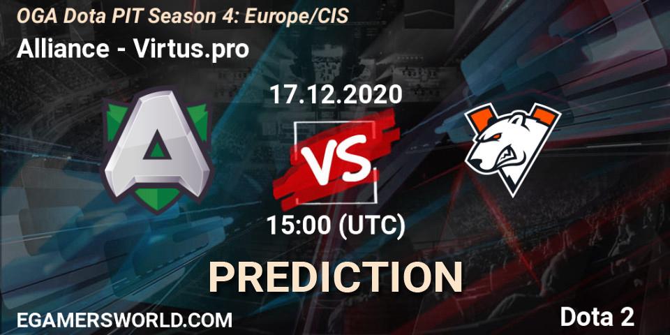 Alliance vs Virtus.pro: Betting TIp, Match Prediction. 17.12.20. Dota 2, OGA Dota PIT Season 4: Europe/CIS