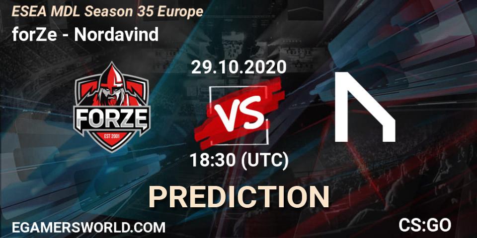 forZe vs Nordavind: Betting TIp, Match Prediction. 29.10.20. CS2 (CS:GO), ESEA MDL Season 35 Europe