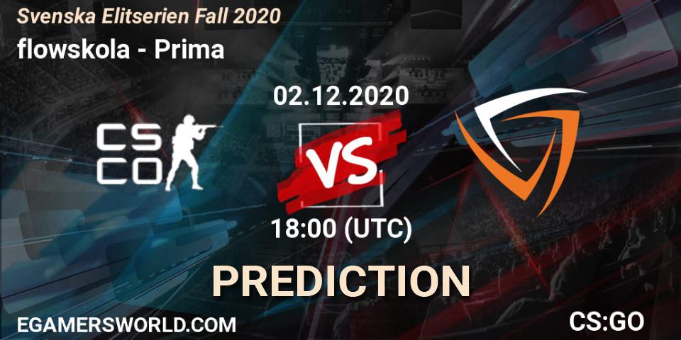 flowskola vs Prima: Betting TIp, Match Prediction. 02.12.2020 at 18:00. Counter-Strike (CS2), Svenska Elitserien Fall 2020