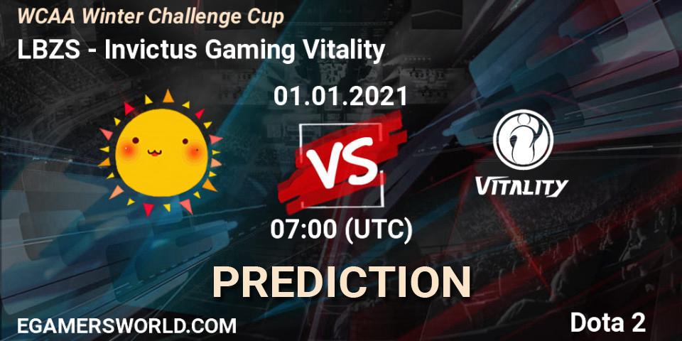 LBZS vs Invictus Gaming Vitality: Betting TIp, Match Prediction. 01.01.2021 at 08:04. Dota 2, WCAA Winter Challenge Cup