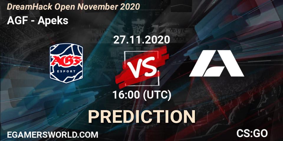 AGF vs Apeks: Betting TIp, Match Prediction. 27.11.20. CS2 (CS:GO), DreamHack Open November 2020