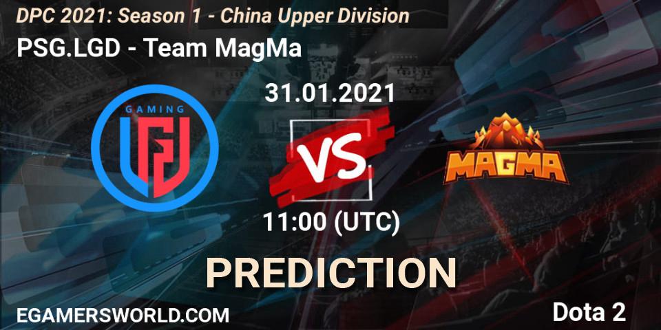 PSG.LGD vs Team MagMa: Betting TIp, Match Prediction. 31.01.2021 at 11:38. Dota 2, DPC 2021: Season 1 - China Upper Division