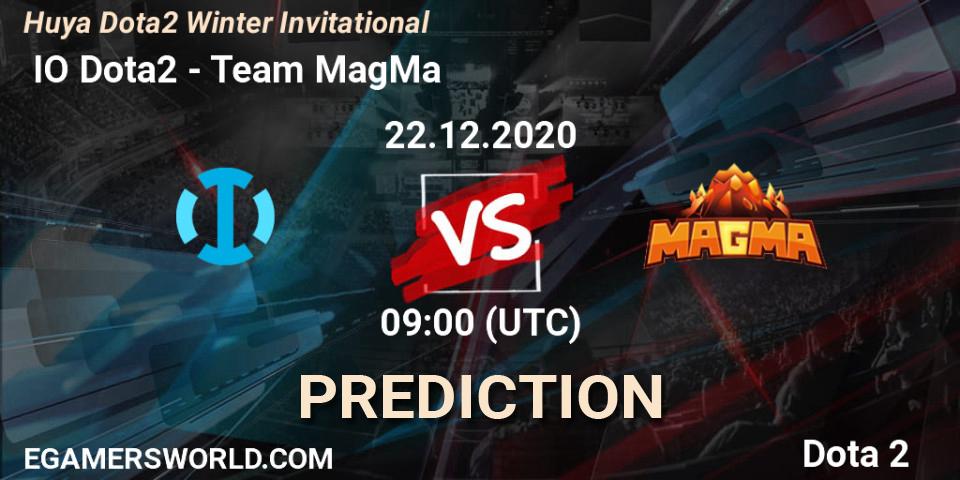  IO Dota2 vs Team MagMa: Betting TIp, Match Prediction. 22.12.20. Dota 2, Huya Dota2 Winter Invitational