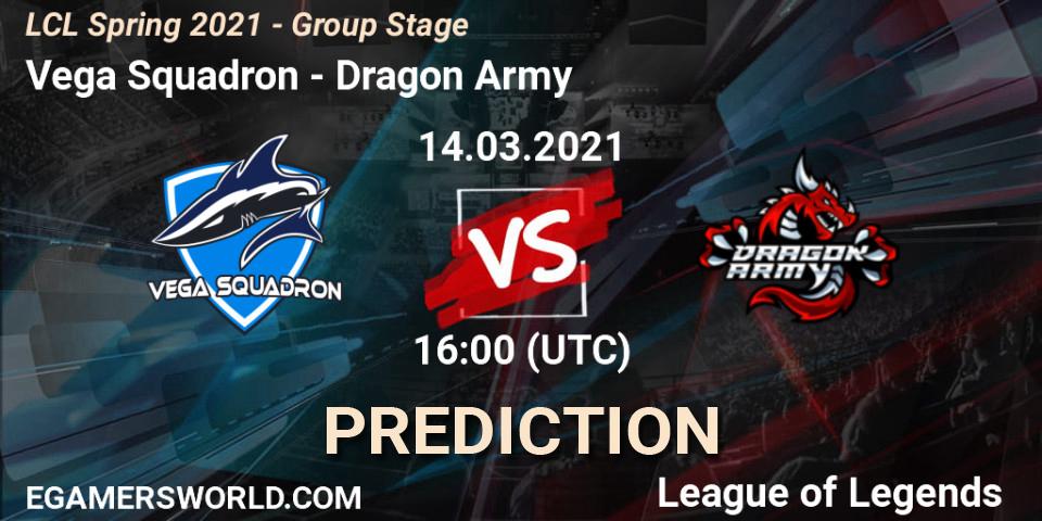 Vega Squadron vs Dragon Army: Betting TIp, Match Prediction. 14.03.21. LoL, LCL Spring 2021 - Group Stage