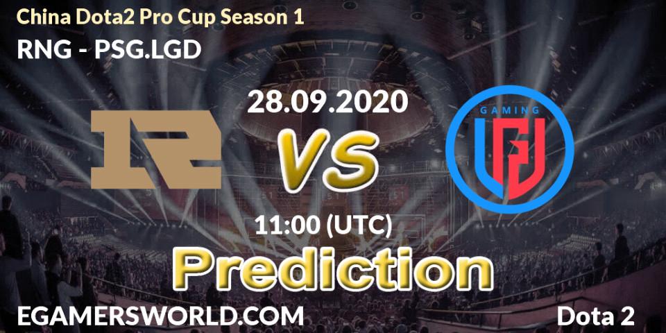 RNG vs PSG.LGD: Betting TIp, Match Prediction. 28.09.2020 at 10:58. Dota 2, China Dota2 Pro Cup Season 1