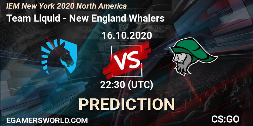 Team Liquid vs New England Whalers: Betting TIp, Match Prediction. 16.10.2020 at 22:30. Counter-Strike (CS2), IEM New York 2020 North America
