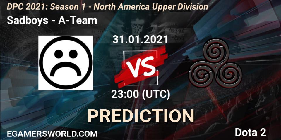 Sadboys vs A-Team: Betting TIp, Match Prediction. 31.01.2021 at 22:59. Dota 2, DPC 2021: Season 1 - North America Upper Division