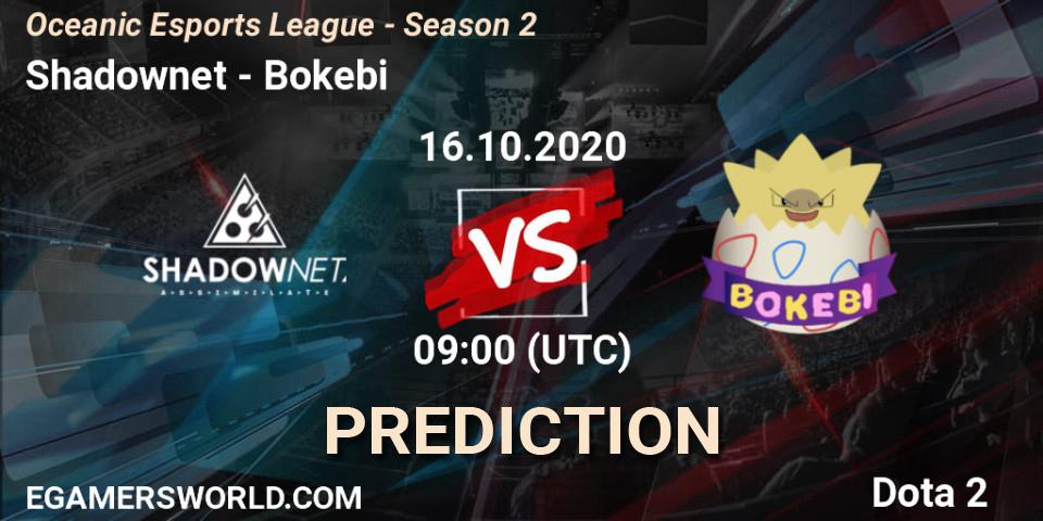 Shadownet vs Bokebi: Betting TIp, Match Prediction. 16.10.2020 at 09:22. Dota 2, Oceanic Esports League - Season 2