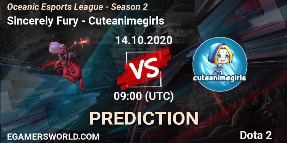 Sincerely Fury vs Cuteanimegirls: Betting TIp, Match Prediction. 14.10.2020 at 09:05. Dota 2, Oceanic Esports League - Season 2