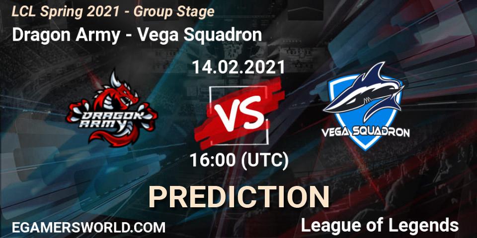 Dragon Army vs Vega Squadron: Betting TIp, Match Prediction. 14.02.21. LoL, LCL Spring 2021 - Group Stage