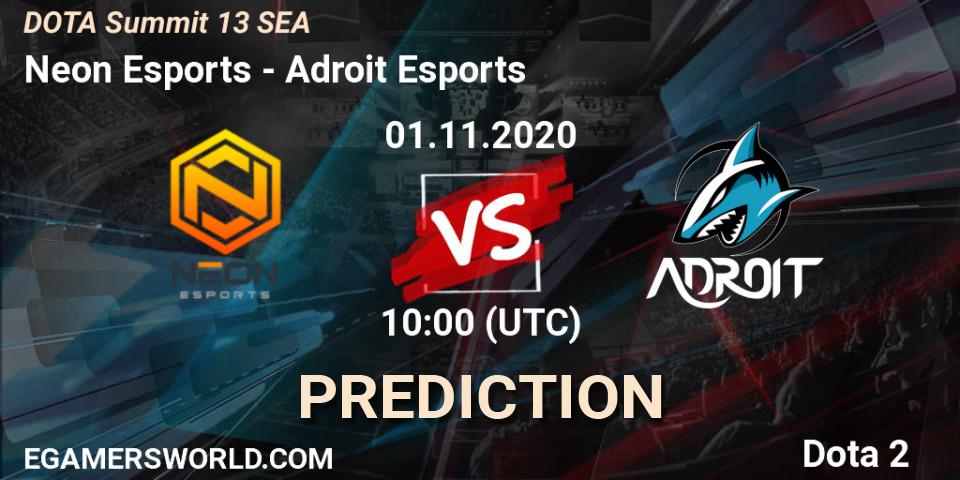 Neon Esports vs Adroit Esports: Betting TIp, Match Prediction. 31.10.20. Dota 2, DOTA Summit 13: SEA