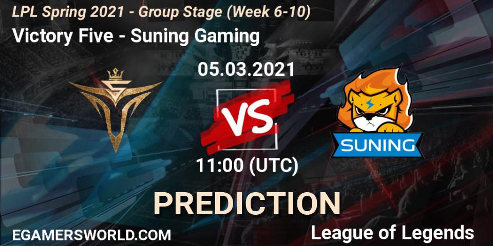 Victory Five vs Suning Gaming: Betting TIp, Match Prediction. 05.03.21. LoL, LPL Spring 2021 - Group Stage (Week 6-10)