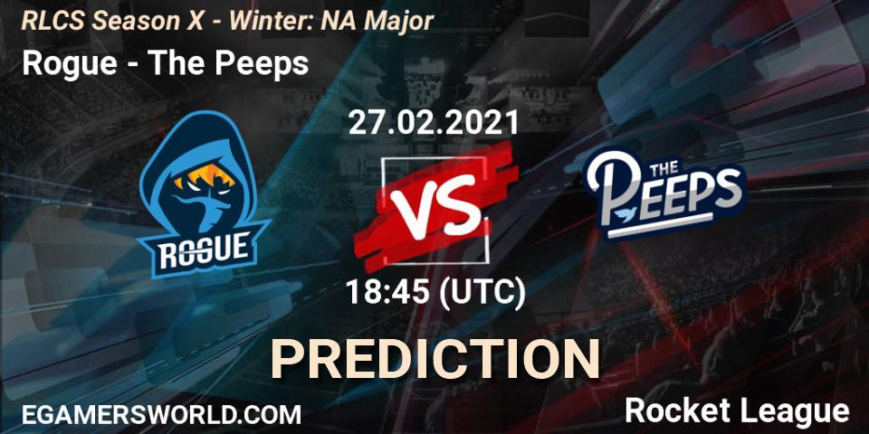 Rogue vs The Peeps: Betting TIp, Match Prediction. 27.02.21. Rocket League, RLCS Season X - Winter: NA Major