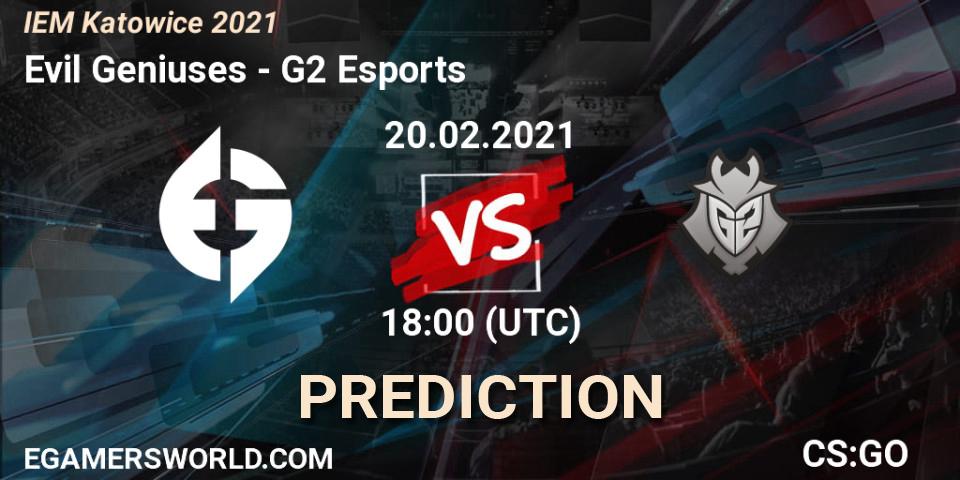 Evil Geniuses vs G2 Esports: Betting TIp, Match Prediction. 20.02.21. CS2 (CS:GO), IEM Katowice 2021