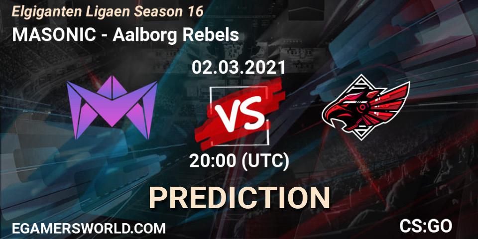 MASONIC vs Aalborg Rebels: Betting TIp, Match Prediction. 02.03.2021 at 20:00. Counter-Strike (CS2), Elgiganten Ligaen Season 16