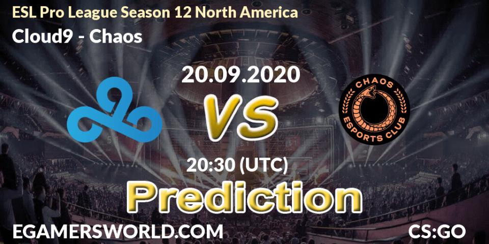 Cloud9 vs Chaos: Betting TIp, Match Prediction. 20.09.2020 at 20:30. Counter-Strike (CS2), ESL Pro League Season 12 North America